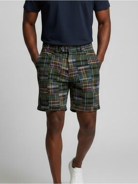 Vintage 80’s Club Room 7.5” Straight Patchwork Madras Short | Size 32
